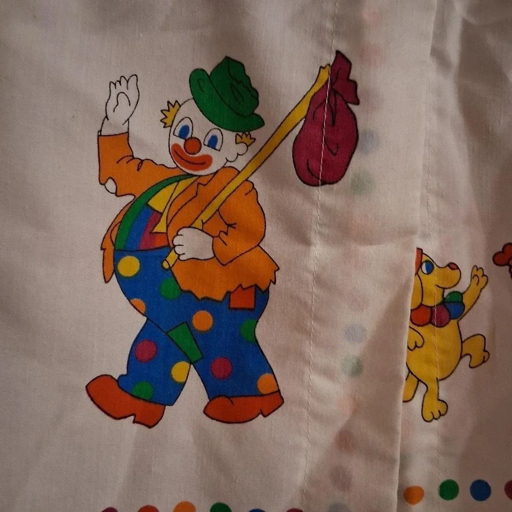 Vintage 80s Rainbow Circus Clown Diaper‎ Stacker AOP EUC